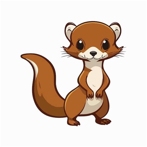 Premium Vector Vector Cute Weasel Cartoon Style