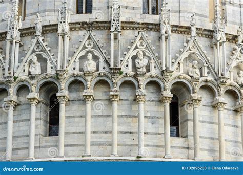 Detail of Pisa Baptistery of St. John. Pisa, Italy Stock Image - Image ...