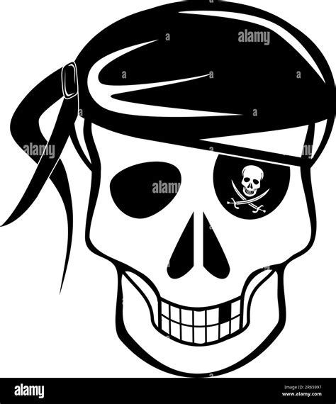 A Pirate Skull With Eyepatch Stock Vector Image Art Alamy