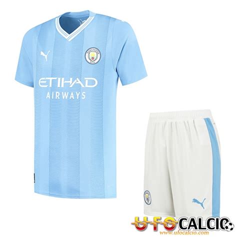 Kit Maglia Manchester City Prima Pantaloncini 2023 2024 Basso Prezzo