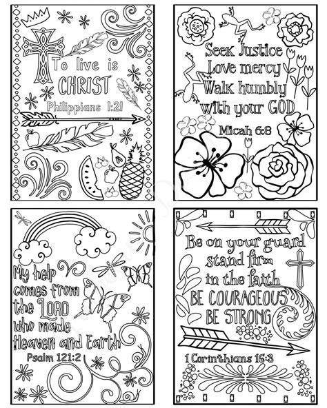 Coloring Scripture Cards Bible Verse Cards Set Of 8 Etsy Bible