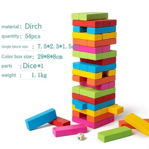 Jenga Classic Game Wooden Stacking Board Games Building Blocks For Boys