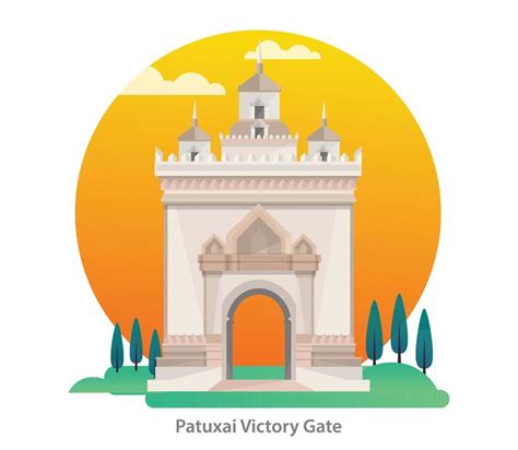 Patuxai Victory Monument In Vientiane Vector Illustration 4275060