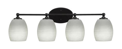 Latitude Run® Capri 4 Light Bath Bar Shown In Matte Black Finish With 5