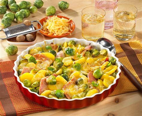 Rosenkohl Kartoffel Gratin Mit Kasseler Rezept Lecker