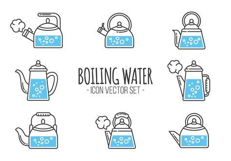 Boiling Water Icons Vector 161823 Vector Art At Vecteezy