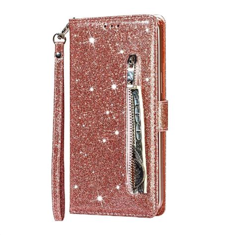 Hoesje Geschikt Voor Samsung Galaxy S20 Plus Glitter Bookcase Met Rits Hoesje