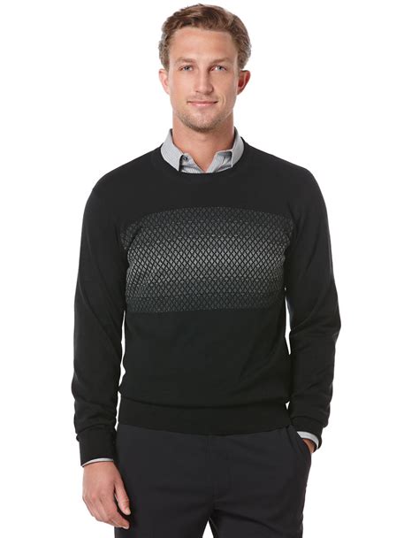 Perry Ellis Engineered Stripe Sweater In Black For Men Lyst