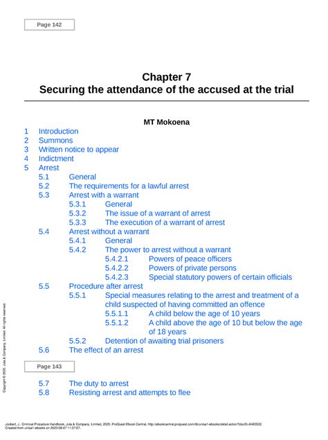 Criminal Procedure Handbook Chapter 7 Securing The Attendance Of The