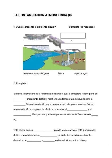 Ficha Online De La Atmósfera Para 1º Eso Puedes Hacer Los Ejercicios Online O Descargar La Fic