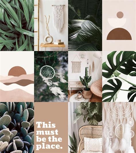 Wall Collage Kit Botanical Boho Aesthetic Digital Download Etsy