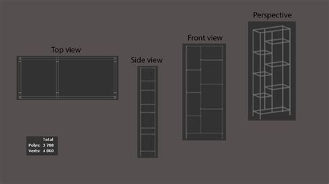 3D Model Shelving TRAPPEDAL 7 Jysk VR AR Low Poly CGTrader