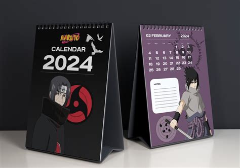 Naruto Calendar Printable Pdf Monthly Calendar Anime Etsy