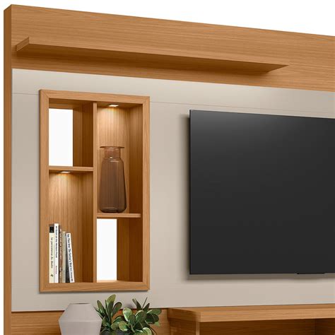 Estante para Home Theater e TV até 60 Polegadas Eldorado Nature e Off White