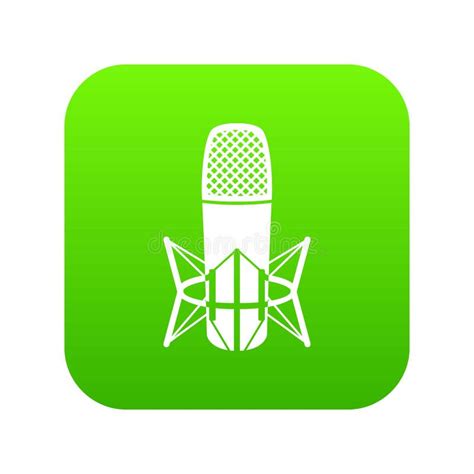 Studio Microphone Icon Green Stock Illustration - Illustration of ...