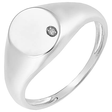 Bague Clair Obscur Chevalière Achille or blanc 9 carats et diamant