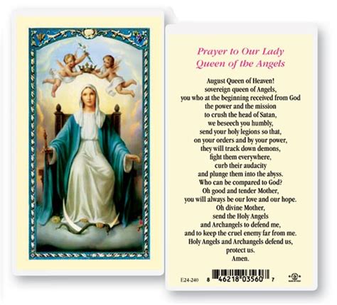 Our Lady Queen Of The Angels Laminated Prayer Cards 25 Pack