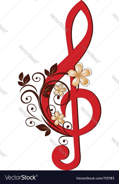 Treble Clef With A Flower Pattern Download A Free Preview Or High