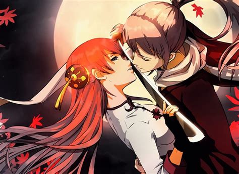 Kagura Sougo Kagura Romance Long Hair Anime Love Samurai Okita