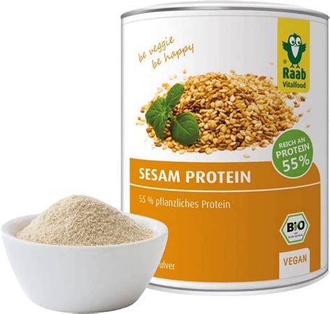 Raab Vitalfood Bio Sesam Protein Pulver Rein Pflanzliches