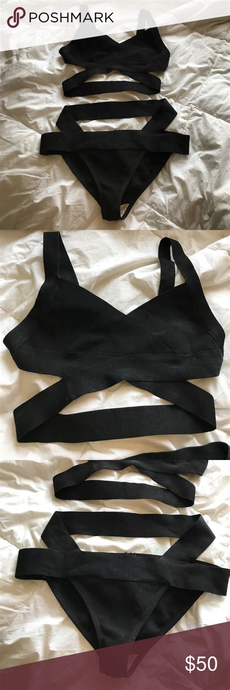 Missguided Black Strappy Bikini Black Bikini Strappy Fashion Trends