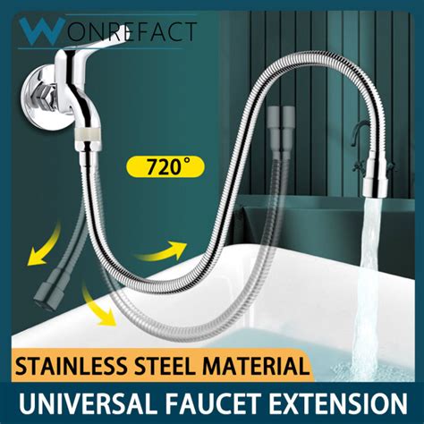 Stainless Steel Faucet Extension Tube Universal Rotatable And Free