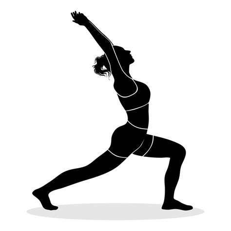 Silhouette Of Woman Exercising Meditation Yoga Vector Silhouette