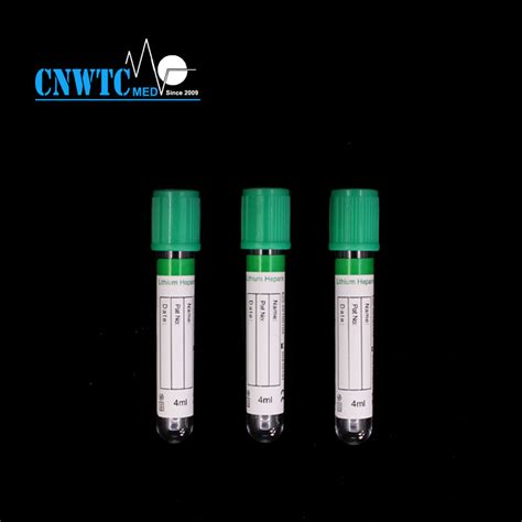 Green Cap Glass Vacuum Medical Sodium Heparin Blood Collection Tube