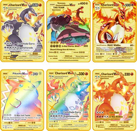 Pcs Charizard Vmax Metal Gold Plated Cards Vmax Dx India Ubuy