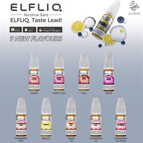 ELFLIQ Official Elf Bar 10ml Nic Salts E Liquids UK