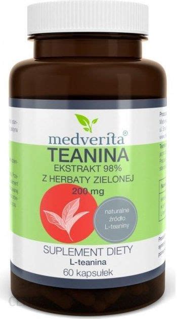 Teanina 200mg Ekstrakt Z Herbaty Zielonej 60 Kaps Medverita Tpd Wroclaw