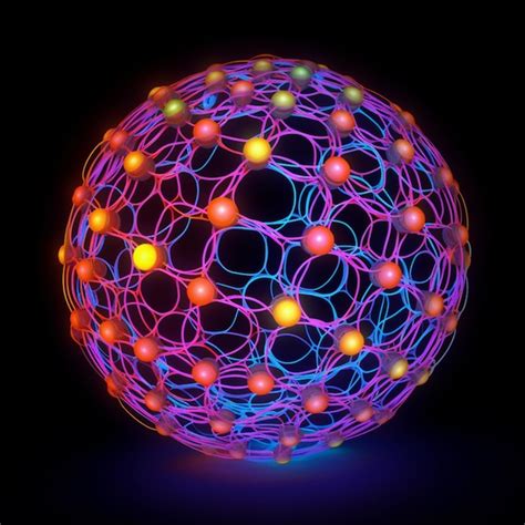 Premium Ai Image A Close Up Of A Glowing Ball With Many Colored Balls Generative Ai