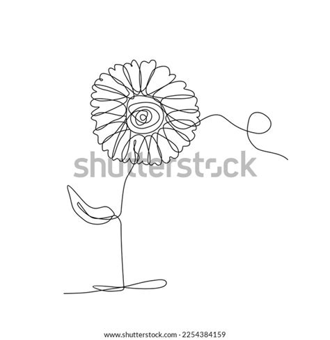 One Line Drawing Sunflower Stock Illustration Stock Vector (Royalty ...