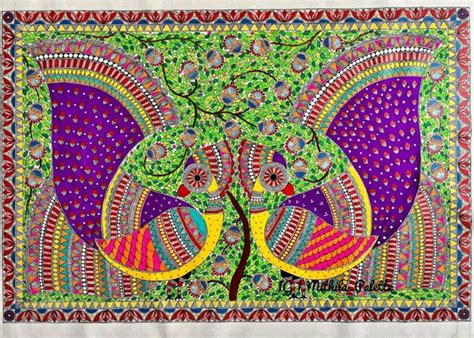 madhubani peacock original painting etsy
