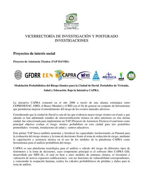 Pdf Vicerrector A De Investigaci N Y Consulta Up Ac Pa Ftp V