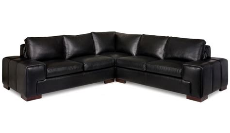 Black Leather Sectional Sofa | Baci Living Room