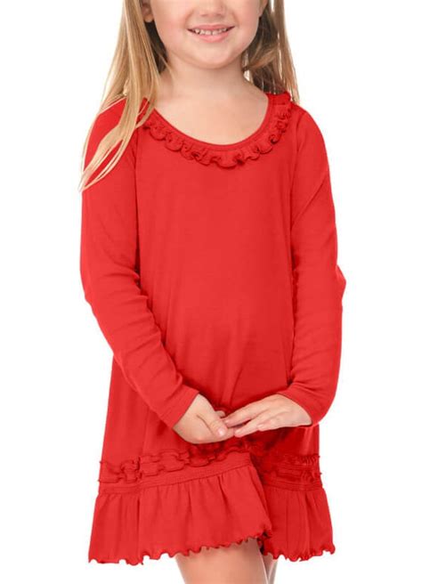 Kavio - Kavio! Little Girl 3-6X Sunflower Long Sleeve Dress Red 3 - Walmart.com - Walmart.com