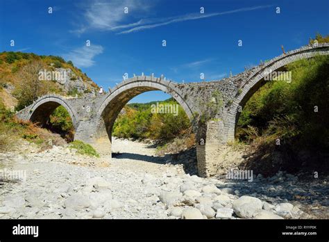 Plakidas Arched Stone Bridge Of Zagori Region In Northern Greece