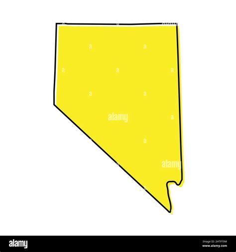 Simple Outline Map Of Nevada Is A State Of United States Stylized