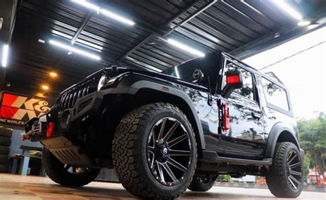 Mahindra Thar Modified With 20-Inch Alloy Wheels Looks Commanding ...