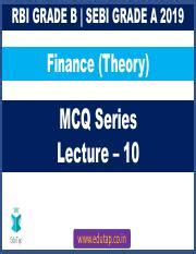 Attachment RBI Grade B 2019 Finance Theory 5 MCQS A Day Lecture 10 PDF