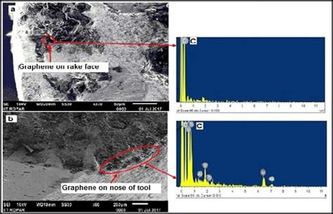 Sem Image Of Graphene Particles A Rake Face B Flank Face Of T