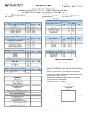 Fillable Online Exhibitor Order Form Pricing Expires Fax Email