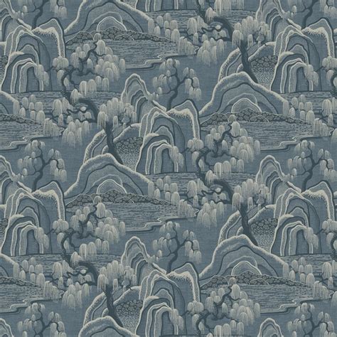 Indigo Garden By Bor Stapeter Blue And Beige Wallpaper Wallpaper