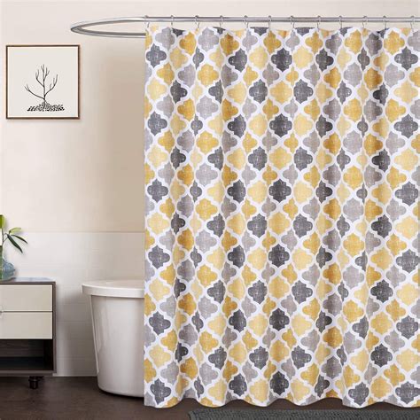 Caromio Fabric Shower Curtain Inch Long Geometric Quatrefoil