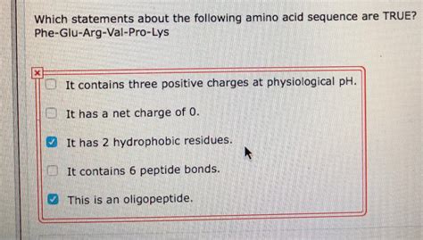 Solved Which Statements About The Following Amino Acid Chegg