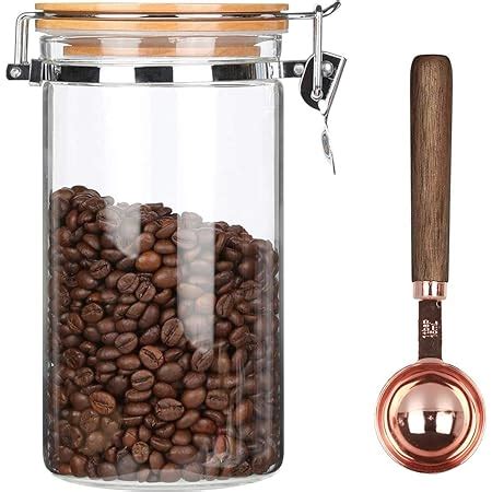 Amazon Kkc Borosilicate Glass Coffee Bean Storage Container With