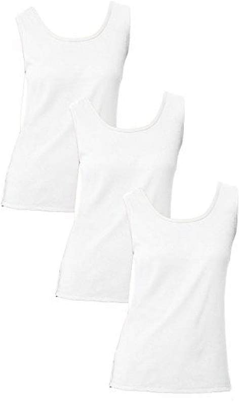 Hanes Womens Mini Ribbed Cotton Tank Set 2xl Pack Of 3 White