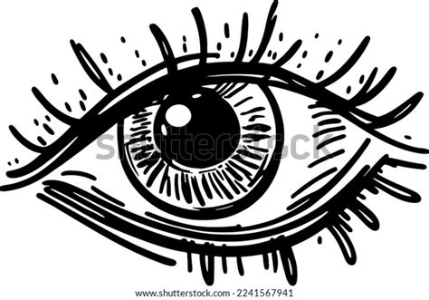 Black White Eye Hand Drawing Stock Vector (Royalty Free) 2241567941 ...