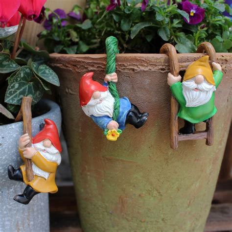 Amazon JARPSIRY Set Of 3 Cute Climbing Gnome Figurines Flower Pot